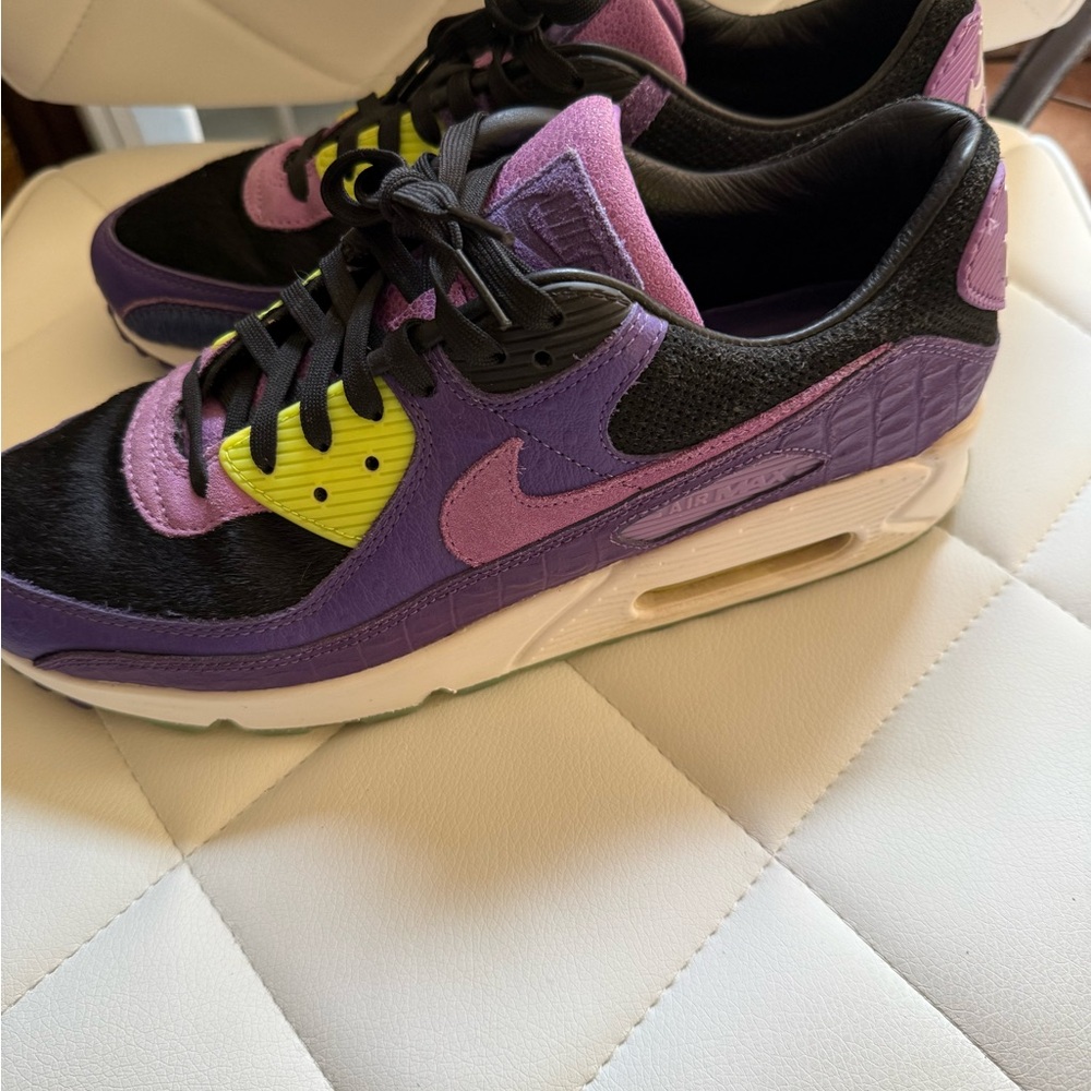 Nike Air Max Sneakers in Purple, Black, and Yellow